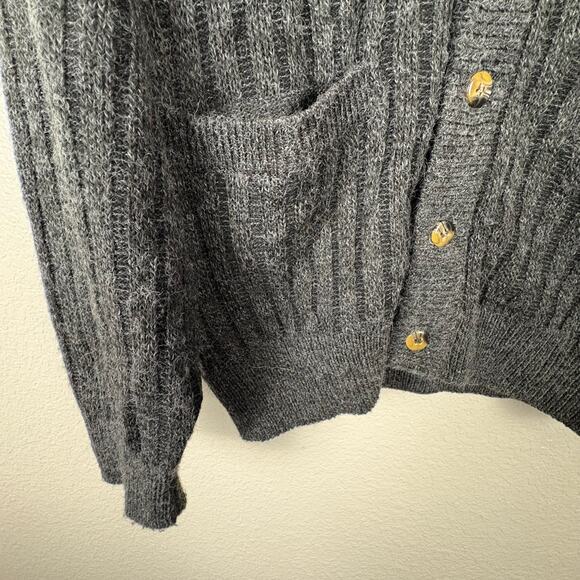 John Blair Quality Menswear Sz Med Gray Men’s Acrylic Blend Button Up Cardigan - Picture 4 of 7